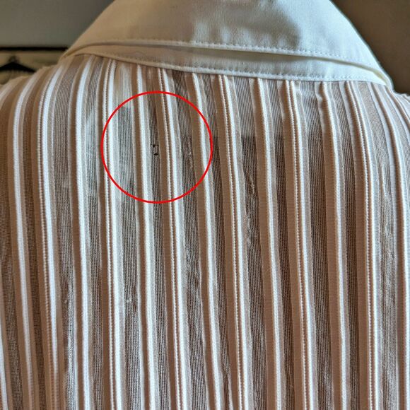 Vintage Y2K Liz Claiborne Blouse Zip Front Pink Striped Mesh Plus Size 1X Petite - Picture 6 of 11